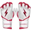 Bruce Bolt – BADER Series Adult Long Cuff Batting Gloves | BADER WHITE -Baseball Uniforms Sales Store Bader WH long 1