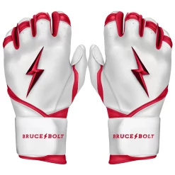 Bruce Bolt – BADER Series Adult Long Cuff Batting Gloves | BADER WHITE