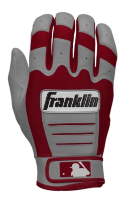 Franklin Custom CFX Pro Batting Gloves – Adult – Grey/Cardinal