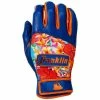 Franklin LINDOR Pro Classic Batting Gloves – Adult – Royal/Floral -Baseball Uniforms Sales Store Lindor Floral 1