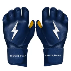 Bruce Bolt Batting Gloves – PREMIUM PRO Youth Long Cuff -Baseball Uniforms Sales Store Long Cuff Navy 1 1
