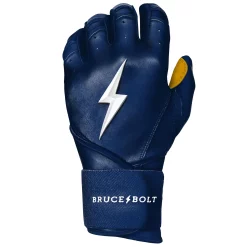 Bruce Bolt Batting Gloves – PREMIUM PRO Youth Long Cuff -Baseball Uniforms Sales Store Long Cuff Navy 2