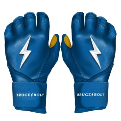 Bruce Bolt Batting Gloves – PREMIUM PRO Adult Long Cuff -Baseball Uniforms Sales Store Long Cuff Royal 1