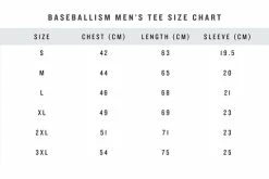 Baseballism Stars And Strikes Men’s T-Shirt -Baseball Uniforms Sales Store Men s Tee Size Chart 4