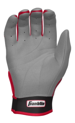 Franklin Custom CFX Pro Batting Gloves – Adult – Grey/Red -Baseball Uniforms Sales Store Red Grey 2