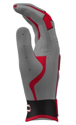 Franklin Custom CFX Pro Batting Gloves – Adult – Grey/Red -Baseball Uniforms Sales Store Red Grey 3
