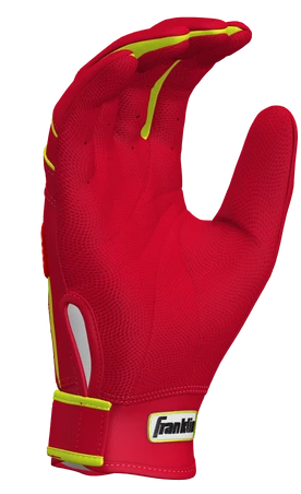 Franklin – Red/Optic Custom CFX Pro Batting Gloves 6 Franklin – Red/Optic Custom CFX Pro Batting Gloves - Image 4