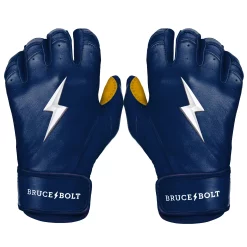 Bruce Bolt – PREMIUM PRO Youth Short Cuff Batting Gloves -Baseball Uniforms Sales Store Short Cuff Navy 1 1