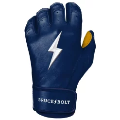 Bruce Bolt – PREMIUM PRO Adult Short Cuff Batting Gloves -Baseball Uniforms Sales Store Short Cuff Navy 6