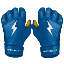 Bruce Bolt – PREMIUM PRO Adult Short Cuff Batting Gloves -Baseball Uniforms Sales Store Short Cuff Royal 1