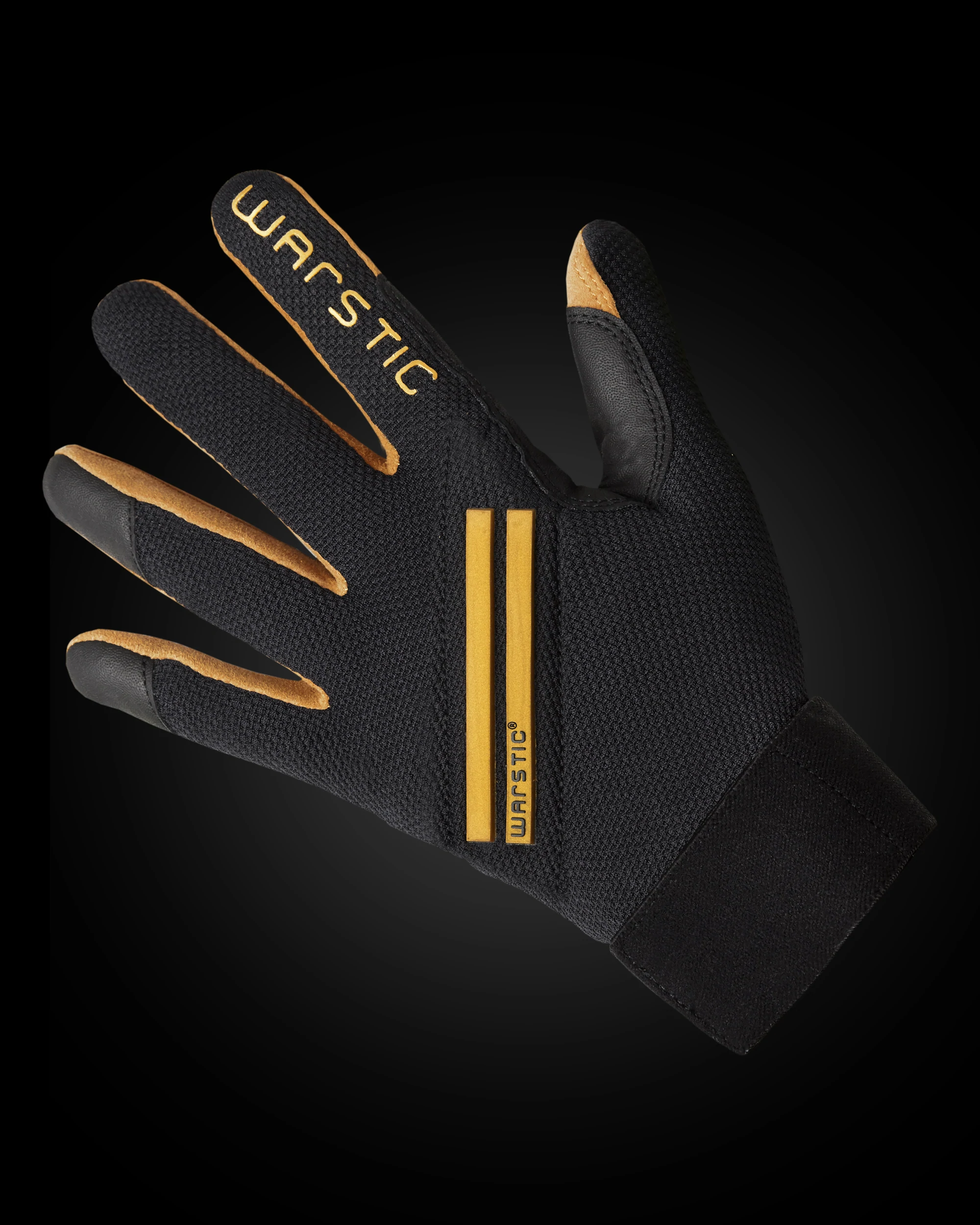 WARSTIC – WORKMAN3 Youth Batting Gloves – Black/Gold Stripes 3 WARSTIC – WORKMAN3 Youth Batting Gloves – Black/Gold Stripes