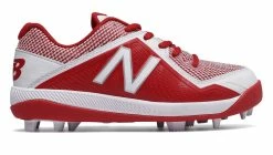 New Balance – Red/White Junior Low Rubber Baseball Cleats (J4040TR4)