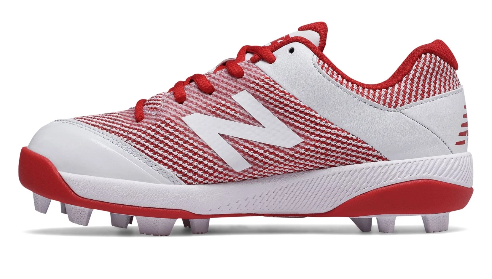 New Balance – Red/White Junior Low Rubber Baseball Cleats (J4040TR4) 4 New Balance – Red/White Junior Low Rubber Baseball Cleats (J4040TR4) - Image 2