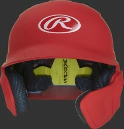 Rawlings Mach Batting Helmet W/ EXT Flap – Red (MACHEXTR) -Baseball Uniforms Sales Store products machextr red 3